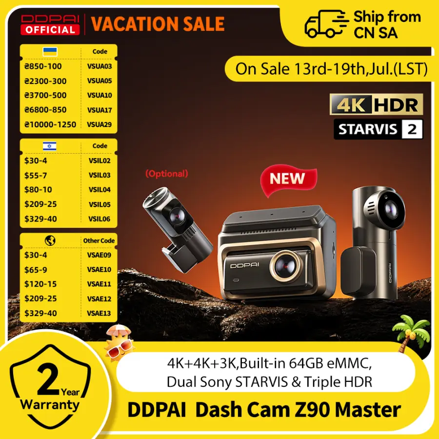 DDPAI 4K+4K New Z90 Master Dual 4K Front Rear Dual HDR for Sony Car Dash Cam ADAS Parking 5GHz WiFi Camera DVR Video Rec — view 1