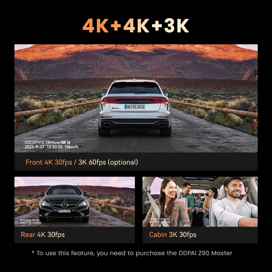 DDPAI 4K+4K New Z90 Master Dual 4K Front Rear Dual HDR for Sony Car Dash Cam ADAS Parking 5GHz WiFi Camera DVR Video Recorder — image 4