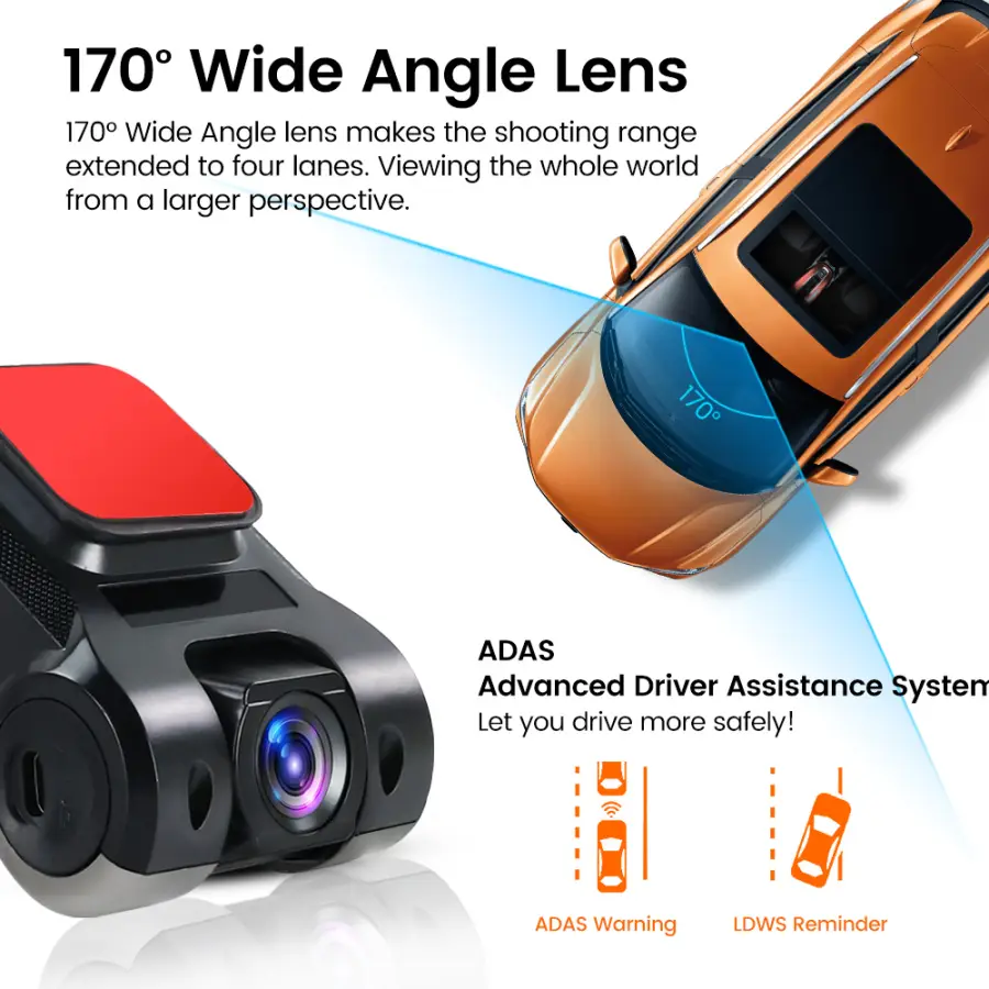 ADAS Car Dash Cam 170 Degree Wide Angle Car Front Camera Video Recorder Dashcam USB For Android DVR Auto Recorder Night Version — image 5