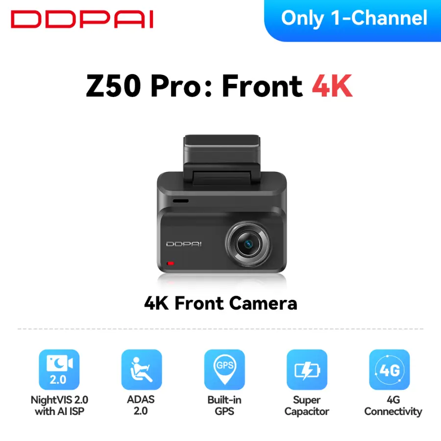 DDPAI Dash Cam Z50 Pro 4K Car DVR Night Vision 5GHz Wi-Fi GPS ADAS 24h Parking Mode Support Front and Rear Camera — image 8