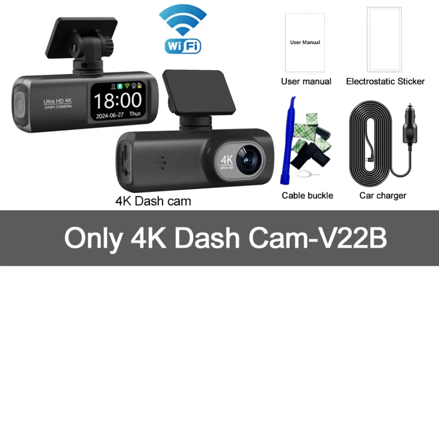 UHD 4K WiFi Dash Cam Dual Lens Driving Recorder Car DVR Optional 1080P Rear Lens Camera GPS 24H Parking Monitoring Black Box — image 8