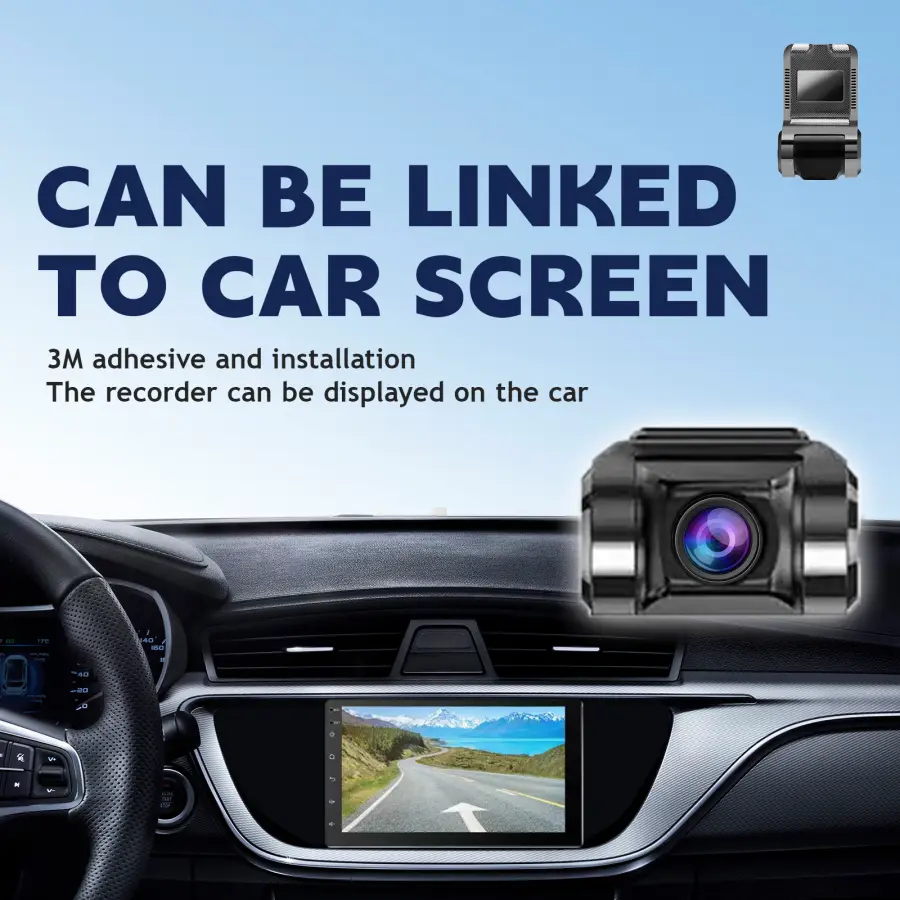 HD 1080 PDash Cam Car USB ADAS DVR Dual-lens Camera Video Special for Android Multimedia Player Front Recorder Reverse Vision — image 3