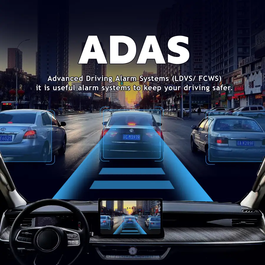 HD 1080 PDash Cam Car USB ADAS DVR Dual-lens Camera Video Special for Android Multimedia Player Front Recorder Reverse Vision — image 4