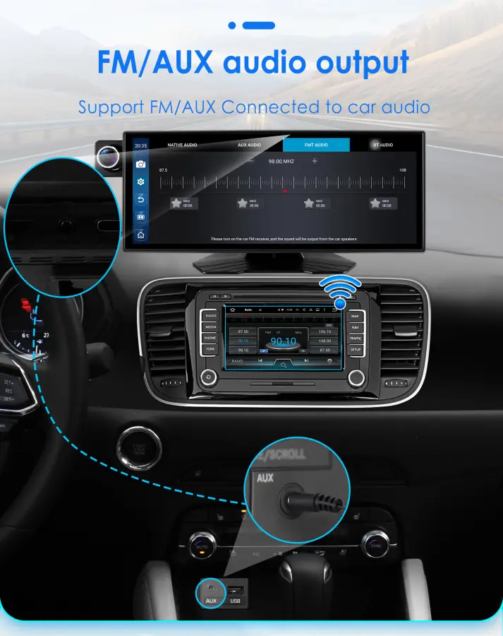 12V-24V Universal 8core Android Car Radio Multimedia Player Wireless Carplay Android Auto GPS Touch Screen Recorder AUX DVR Dash — image 2