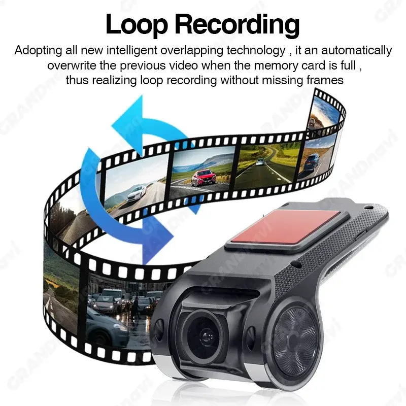 Grandnavi HD Car DVR Dash Cam ADAS Video 720P USB TF Card 16G/32G Auto Recorder for Android Multimedia Player DVD Voice Alarm — image 6