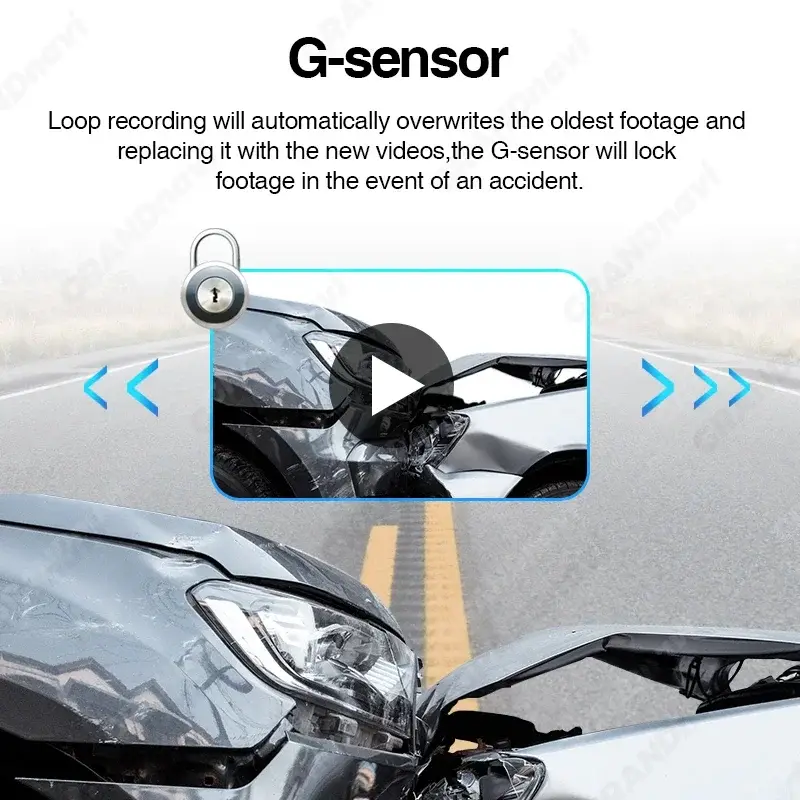 Grandnavi HD Car DVR Dash Cam ADAS Video 720P USB TF Card 16G/32G Auto Recorder for Android Multimedia Player DVD Voice Alarm — image 7