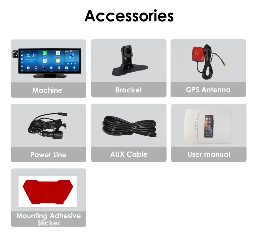 12V-24V Universal 8core Android Car Radio Multimedia Player Wireless Carplay Android Auto GPS Touch Screen Recorder AUX DVR Dash — image 6