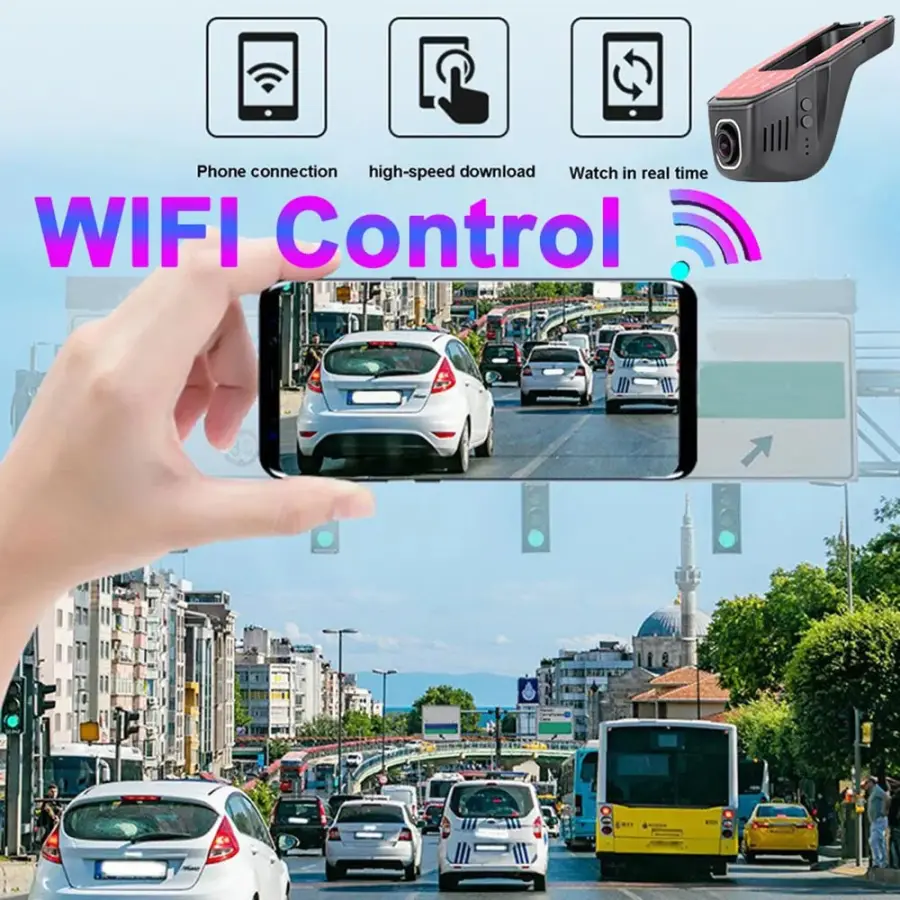 U-type hidden 4K 2160P WiFi car DVR tachograph camera HD 1080P 24H parking monitoring APP control car driving video recorder — image 4