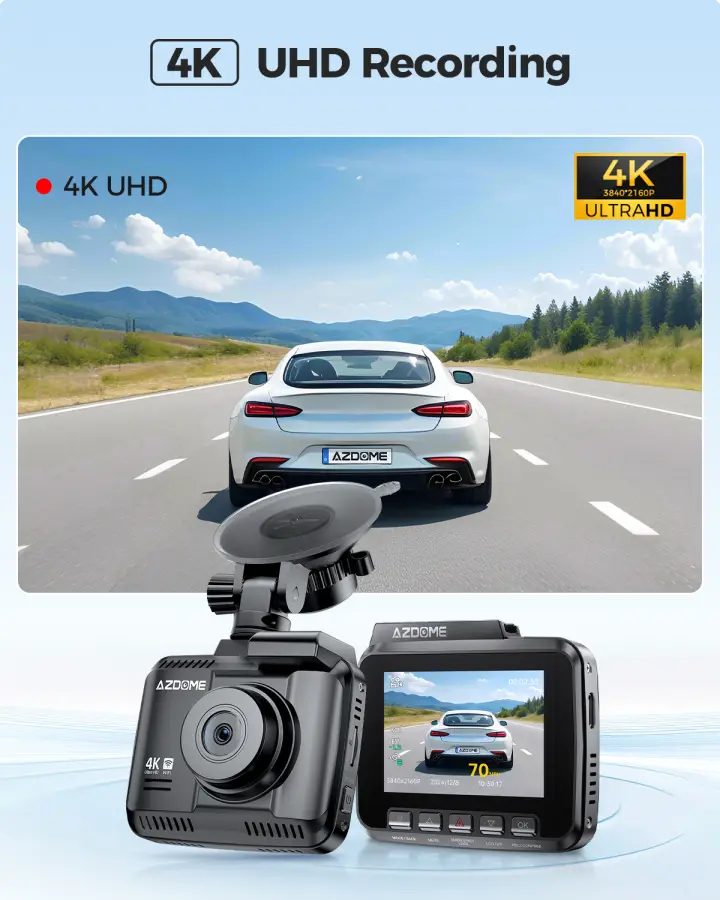 AZDOME Dash Cam GS63H 4K Built-In GPS Wi-Fi Dash Car Camera with Starvis 2.4" Screen WDR Night Vision Car DVR Parking Mo — view 2
