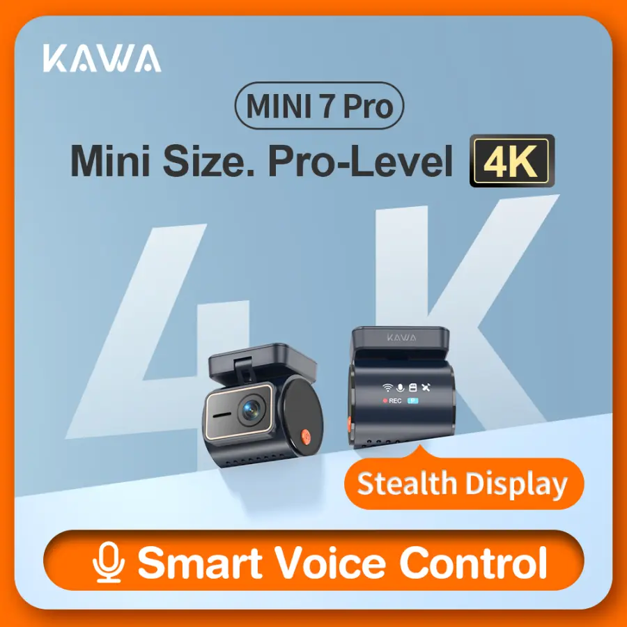 KAWA 4K Front Dash cam MINI 7 Pro,WiFi Car Camera with APP/Voice Control/WIFI6/GPS, AUTO Video Recorder,Dashcam,HDR,Dash — view 1