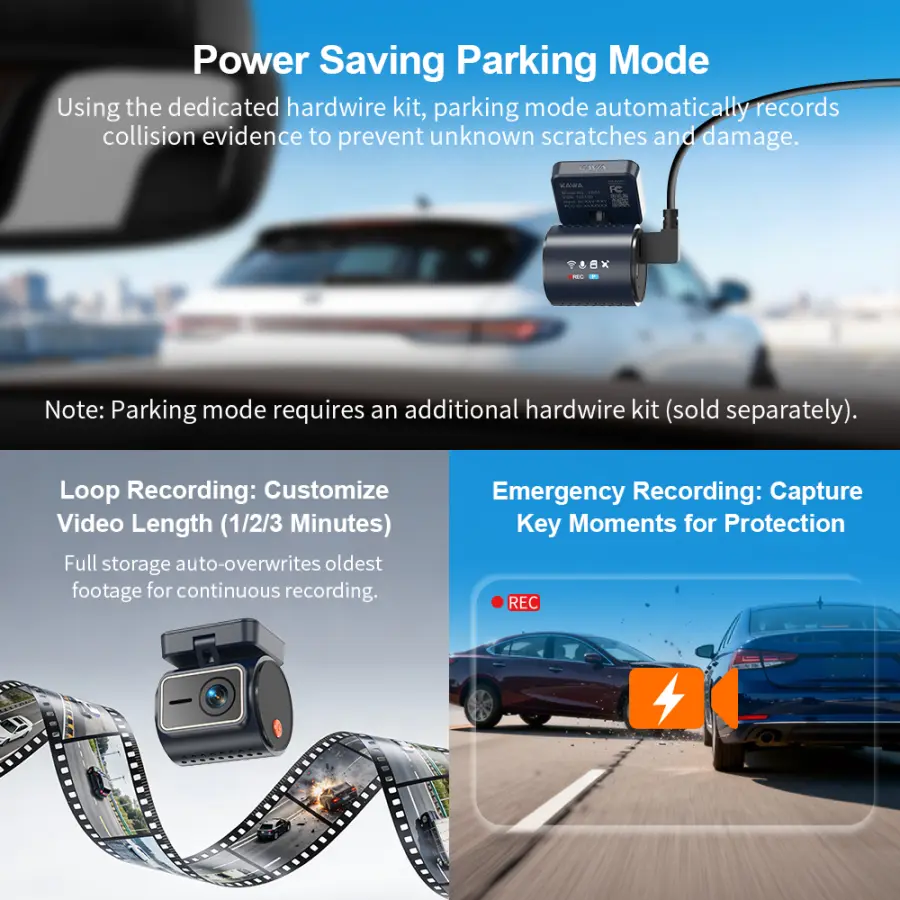 KAWA 4K Front Dash cam MINI 7 Pro,WiFi Car Camera with APP/Voice Control/WIFI6/GPS, AUTO Video Recorder,Dashcam,HDR,Dash camera — image 7