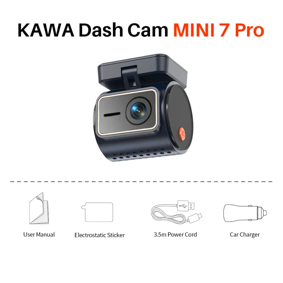 KAWA 4K Front Dash cam MINI 7 Pro,WiFi Car Camera with APP/Voice Control/WIFI6/GPS, AUTO Video Recorder,Dashcam,HDR,Dash camera — image 8