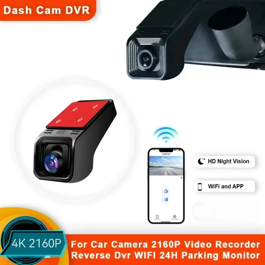 4K 2160P WiFi Car DVR Dash Cam Camera 2K 1600P 24H Parking Monitor APP Control Car Driving Video Recorder for All Cars — view 1