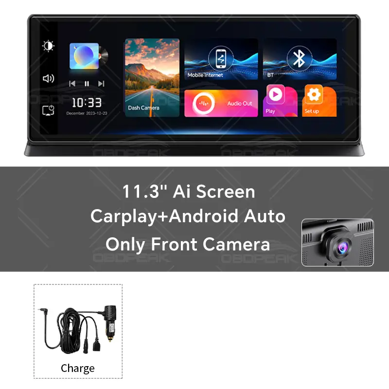 K2 Pro 11.3" Car DVR 4K Camera Wireless Carplay Android auto Ai Screen Dash Cam Dual Len Video Recorder GPS Navigation Dashboard — image 8