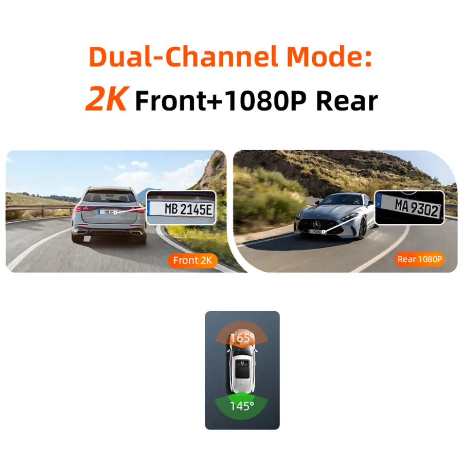 Acceo 4G LTE Car Dashcam with GPS Tracking 2K Front and Rear Camera Collision Warning and Live View Human Detection Car Recorder — image 4