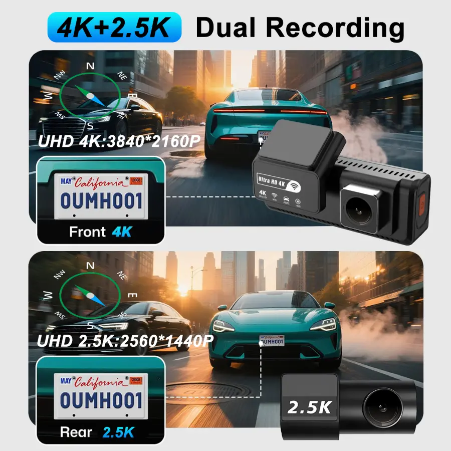 ADAS Dash Cam 4K+2.5K GPS WIFI 24H Night Vision Mini Optional Rear Lens Dashcam Car DVR Video Recorder Camera For Car Black Box — image 5