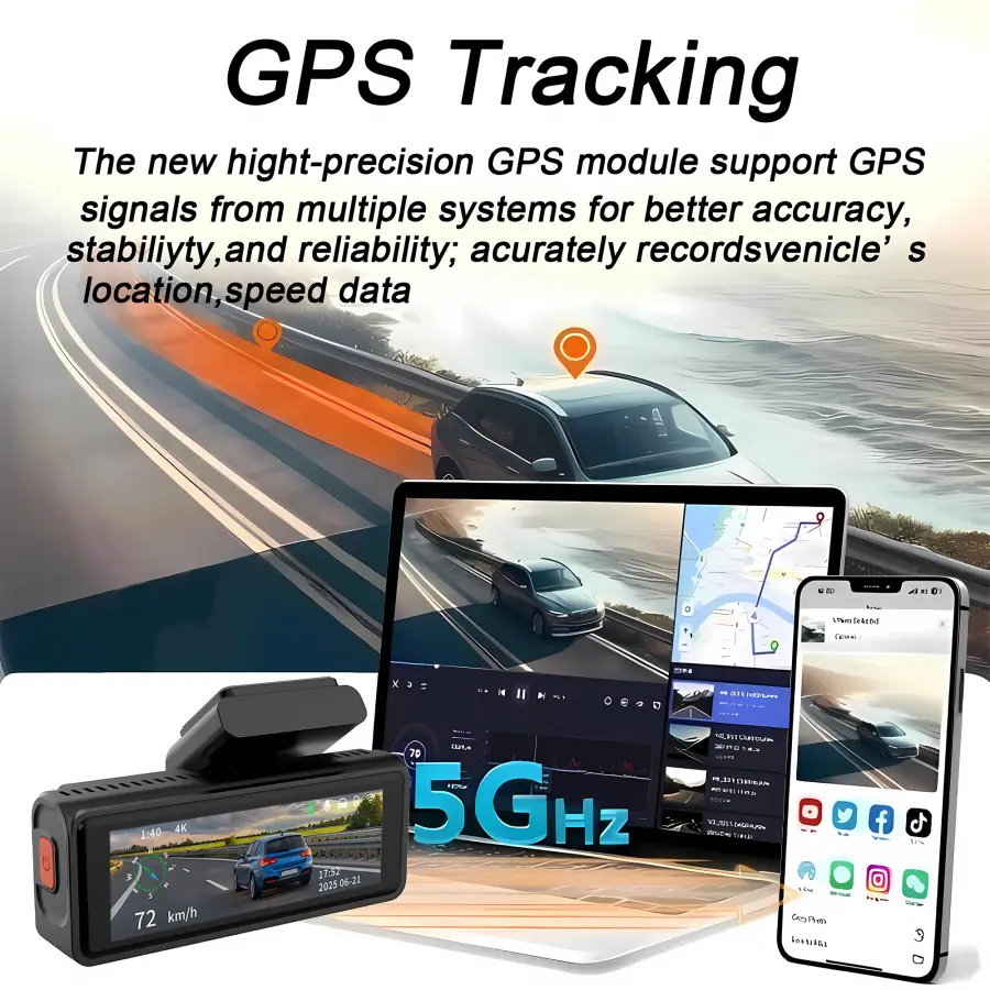 ADAS Dash Cam 4K+2.5K GPS WIFI 24H Night Vision Mini Optional Rear Lens Dashcam Car DVR Video Recorder Camera For Car Black Box — image 7