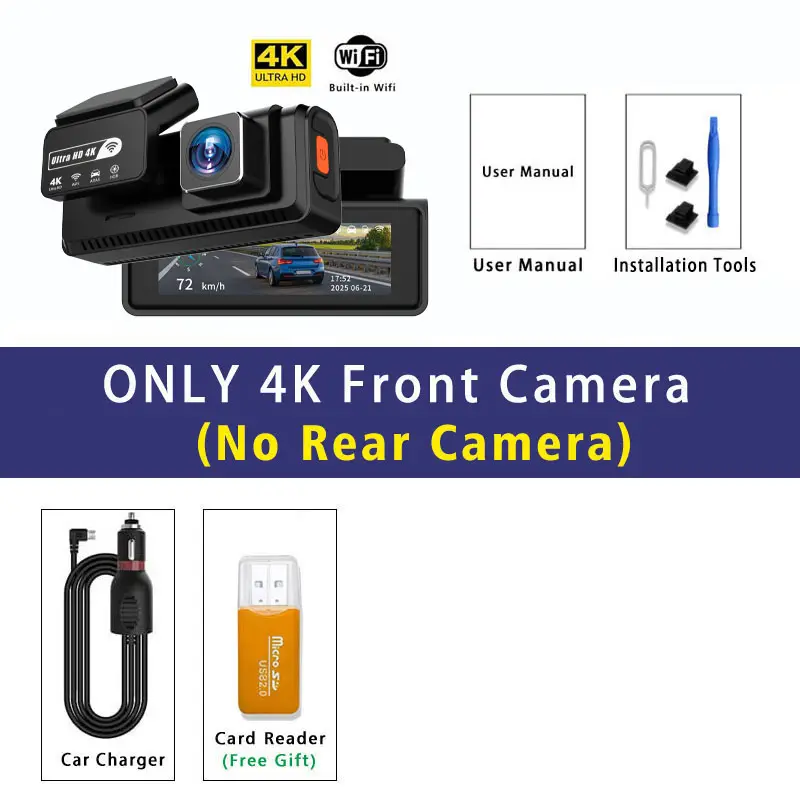 ADAS Dash Cam 4K+2.5K GPS WIFI 24H Night Vision Mini Optional Rear Lens Dashcam Car DVR Video Recorder Camera For Car Black Box — image 8