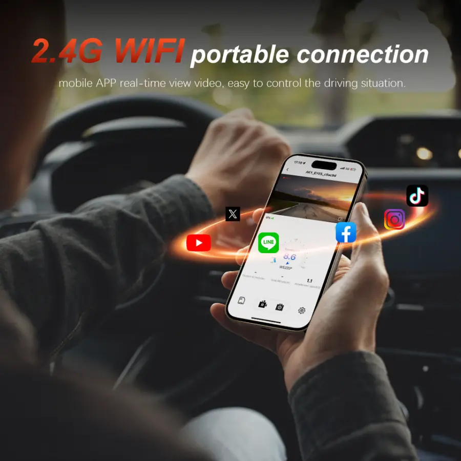 AKEEYO 1080p Wifi 120 Degree Usb Charger Mounted Video Recorder Cheaper Simple Dash Cam With App — view 2