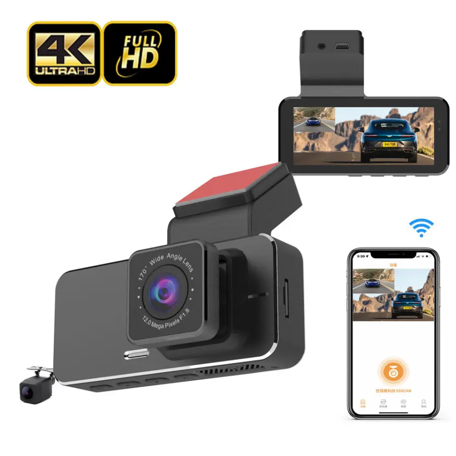 TikTok Trending 3.39-Inch IPS Dashcam 2K Car DVR 2 Channels Front/Rear Video Recorder Dual Back Cameras 1 Year Warranty — image 4