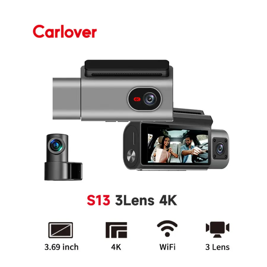4K Dashcam WiFi 3.69-inch 3 Lens With Infrared Lens in Vehicle for No-light Night Vision — image 5
