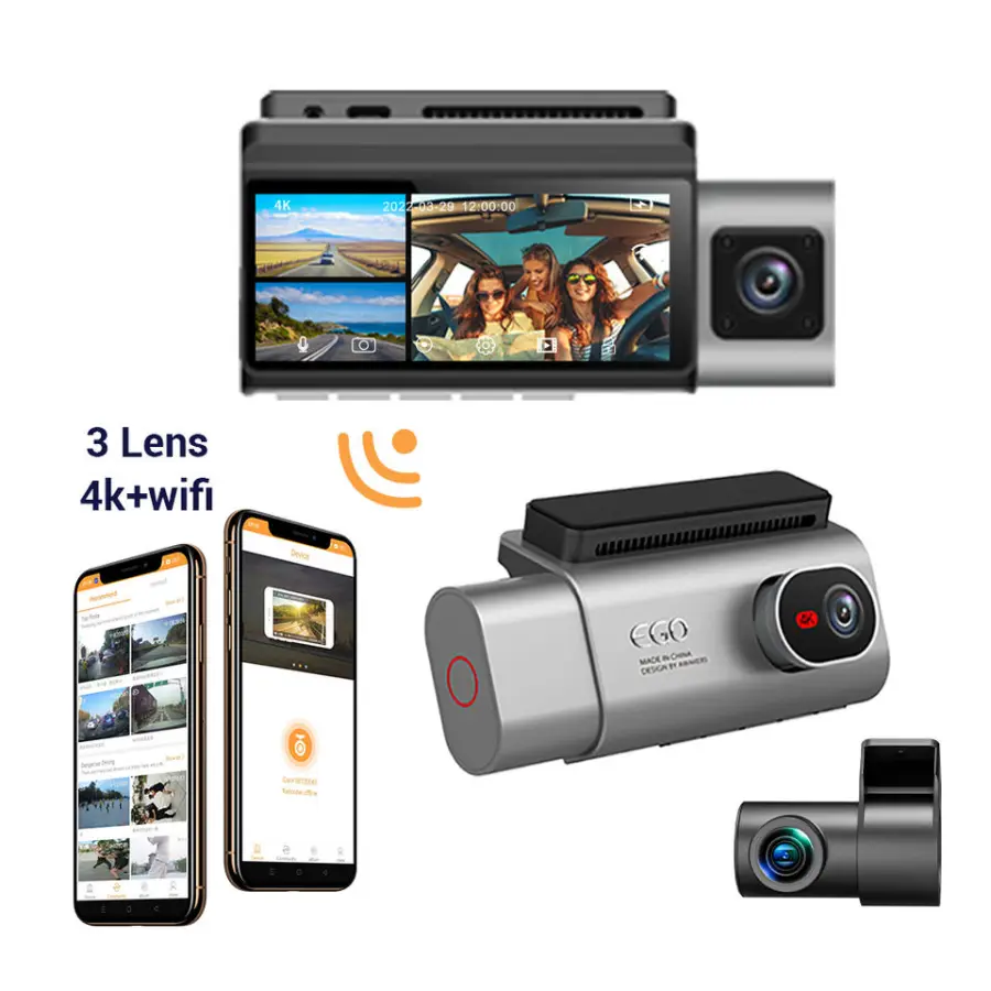 4K Dashcam WiFi 3.69-inch 3 Lens With Infrared Lens in Vehicle for No-light Night Vision — image 6