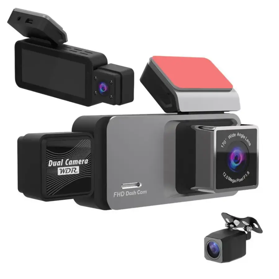 Carlover Hot Sale 3 Lens G-sensor Parking Mode 1080P WIFI Car DVR Black Box Dash Camera Video Recorder 1 Year Warranty — view 1