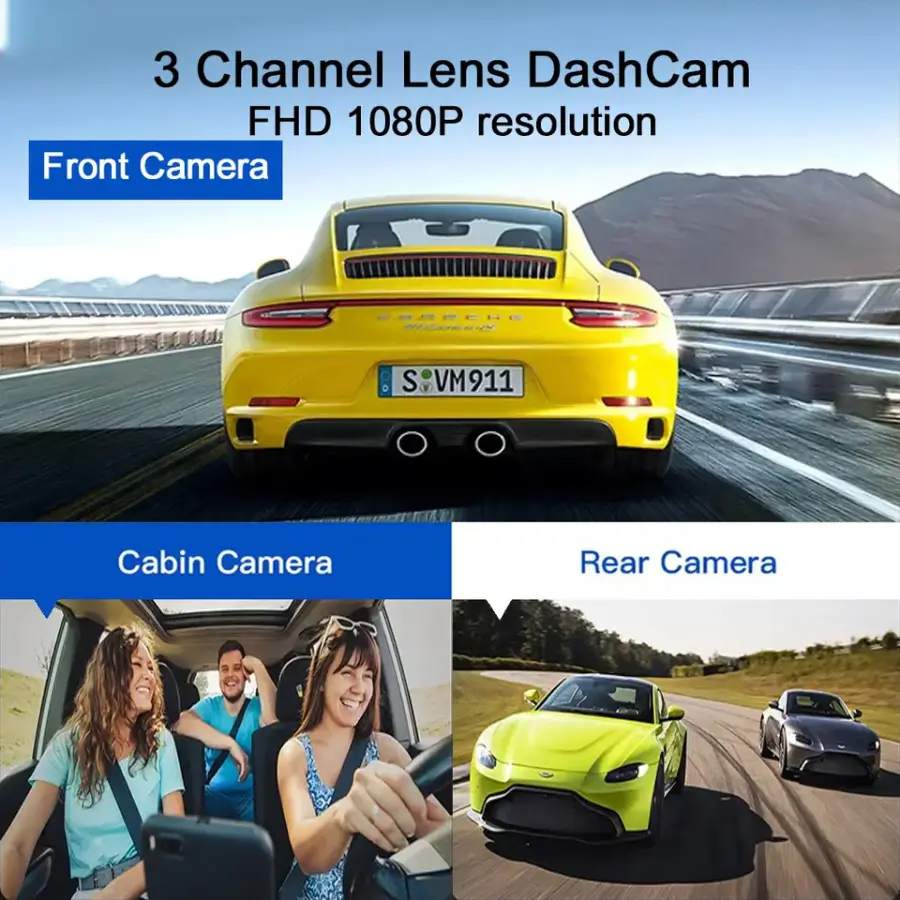 Carlover Hot Sale 3 Lens G-sensor Parking Mode 1080P WIFI Car DVR Black Box Dash Camera Video Recorder 1 Year Warranty — image 5