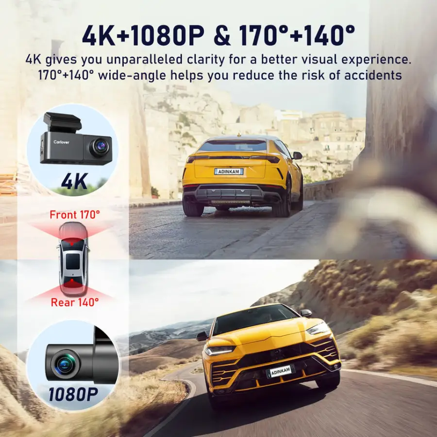 Carlover Dash Vam 5G WIFI GPS 4K Super Night Vision Loop Recording IPS Car Black Box Dash Camera Front/Rear Video Recorder DVR — image 3