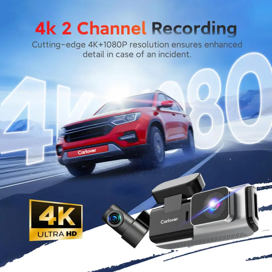 Car DashCam 4k WIFI Dual Lens Car Dash Cam 4k Front and Rear Dash Camera Dash Cam Front and Rear 4k Dash Camera for Cars — image 4