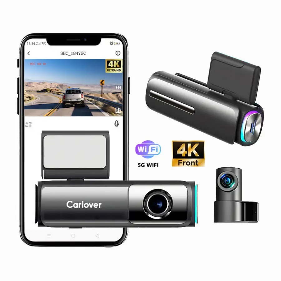 4K HDR Dash Cam Dual STARVIS 2 IMX678 4K+2K Front and Rear Car Camera HDR ADAS Voice Control 5G WiFi GPS 24H Parking Mod — view 1