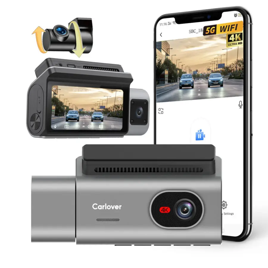 Car DVR 4K Dash Cam with Dual Lens Front/Rear Cameras 3.69 Inch Touch Screen Ultra Wide Angle Video Recorder for Cars — view 1