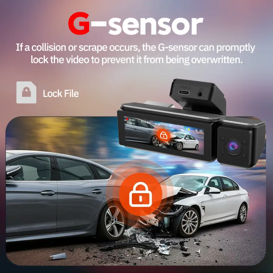 4k Dash Cam 3 Channel Ai Dash Cam Front and Rear Super Night Vision WiFi GPS Car DVR Recorder for Car — view 4