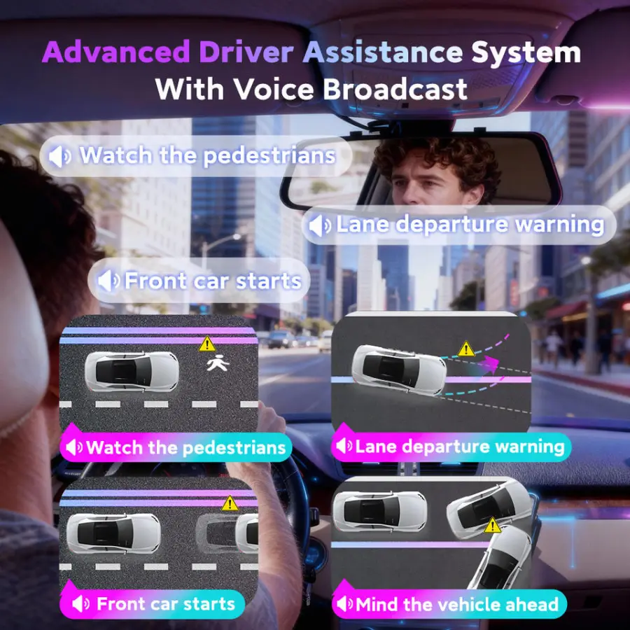 4K HDR Dash Cam Dual STARVIS 2 IMX678 4K+2K Front and Rear Car Camera HDR ADAS Voice Control 5G WiFi GPS 24H Parking Mod — view 5