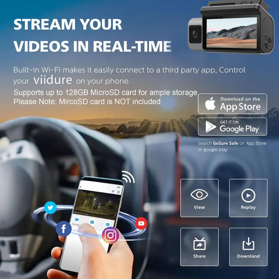 Car DVR 4K Dash Cam with Dual Lens Front/Rear Cameras 3.69 Inch Touch Screen Ultra Wide Angle Video Recorder for Cars — image 6