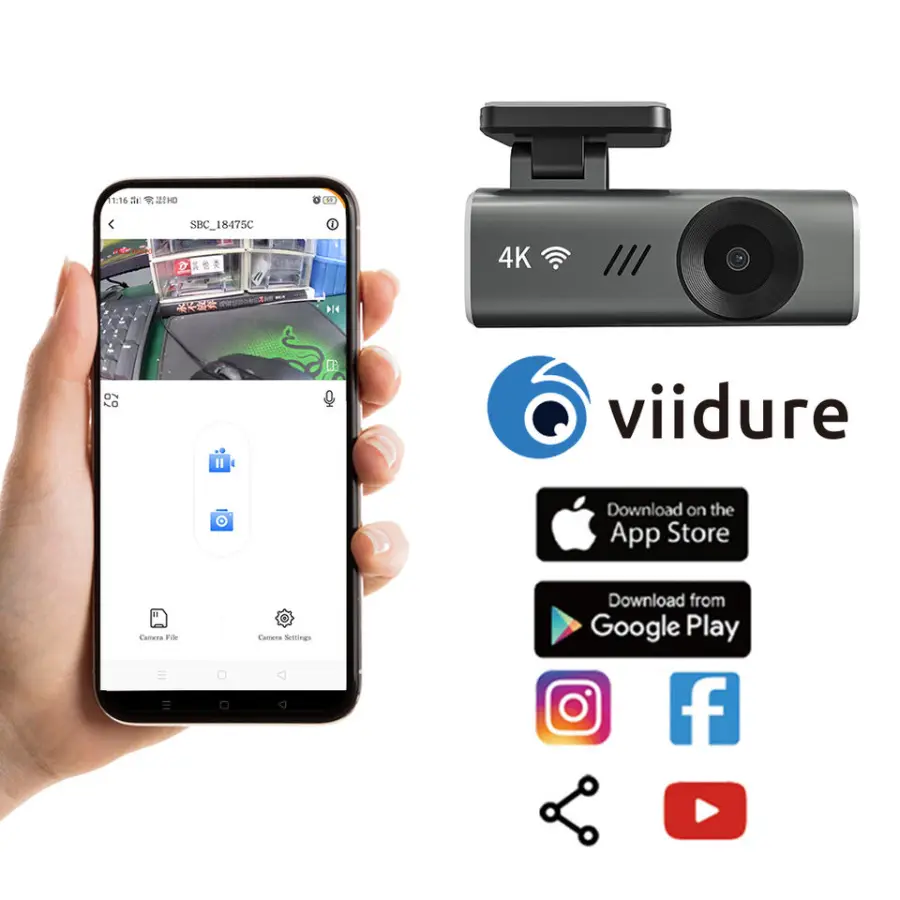 Private Model OEM Hidden Car Dash Cam Super Night Vision 4K Car Camera Loop Recording Wifi Dash Cam — view 2