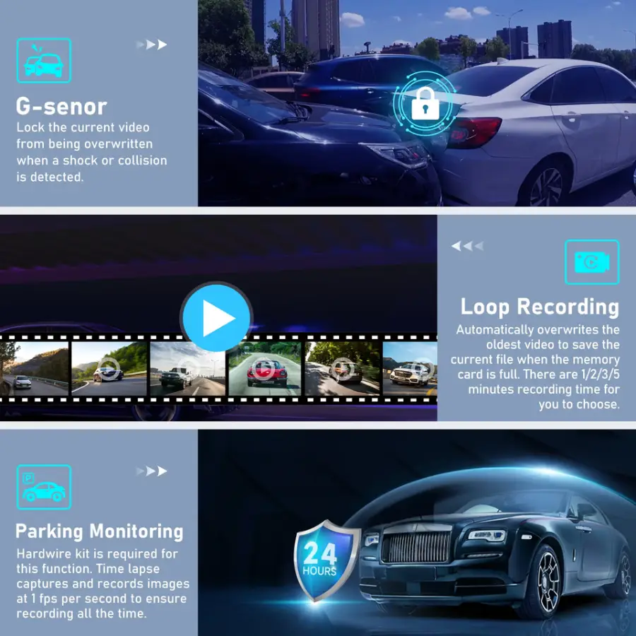 AI 4K+2K Dual Front and Rear Dash Camera Dash Cam 5G WiFi GPS Super Night Vision Loop Recording Car Dash Cam 4k Dashcam — view 5