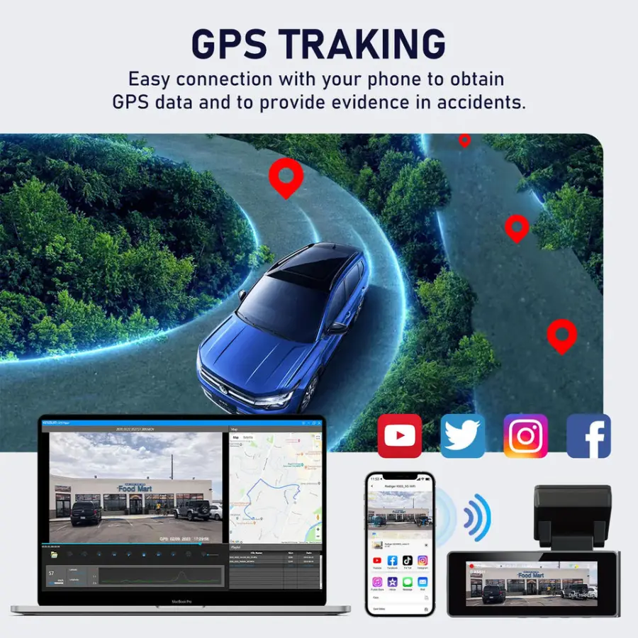 AI 4K+2K Dual Front and Rear Dash Camera Dash Cam 5G WiFi GPS Super Night Vision Loop Recording Car Dash Cam 4k Dashcam — view 6
