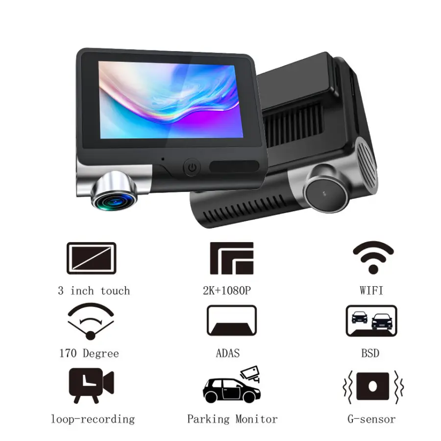 ADAS 4K Dashcam BSD Car Camera Recorder WiFi Auto Electronics Dual Lens Car DVR Camera — image 4