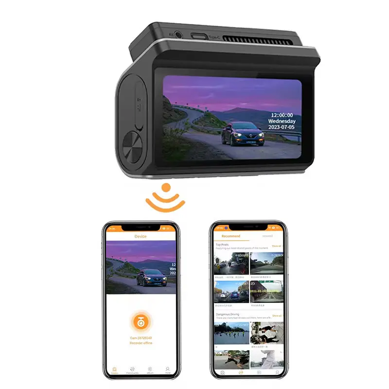 Carlover 3.69 Dual 4K Front/Rear Car DVR Dashcam with WIFI Touch Screen Waterproof & Video Recorder for Car — view 4