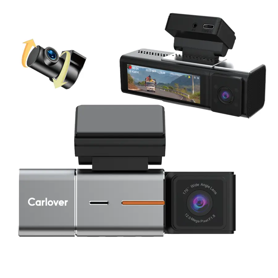 GPS 4K+2K+2K Mirror Dashcam with 3 Cameras 3-Channel Recording WiFi IPS Screen Night Vision & Waterproof Video Recorder — view 1