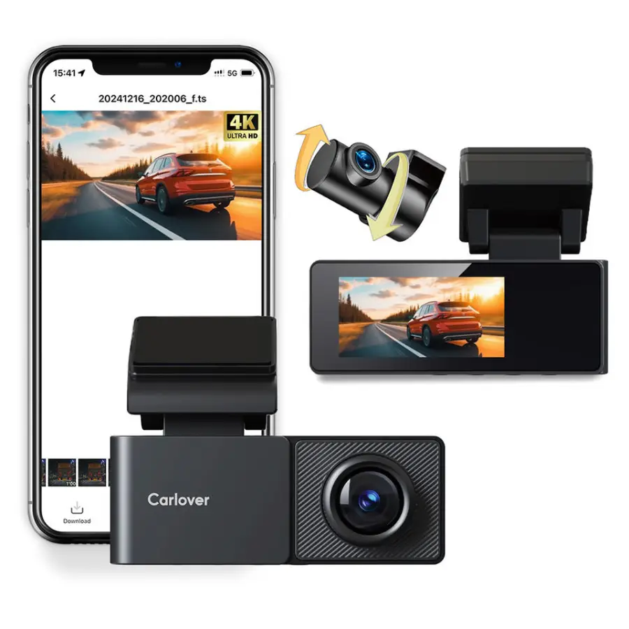 Carlover 1.97 Inch 4K Dashcam Dual Lens Night Vision Car DVR Black Box WiFi Car Camera 4K Dash Cam — view 1
