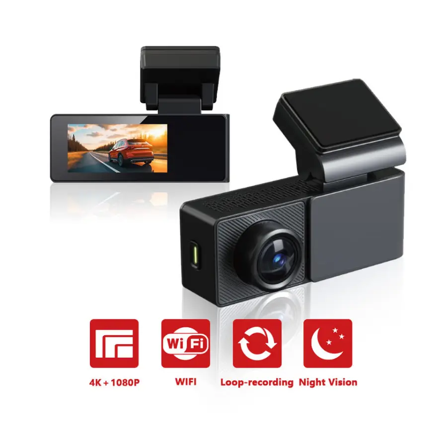 Carlover 1.97 Inch 4K Dashcam Dual Lens Night Vision Car DVR Black Box WiFi Car Camera 4K Dash Cam — view 2