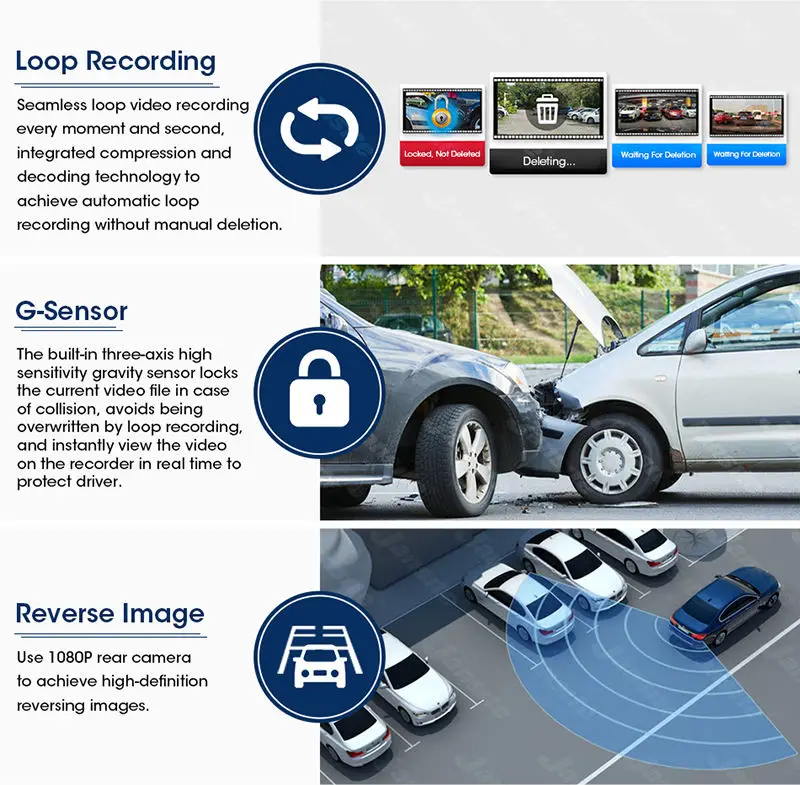 Carlover Hot Sale Front 2K Rear 1080p Resolution FHD Car Dual Lens Camera Loop Recording Dash Black Box — image 5