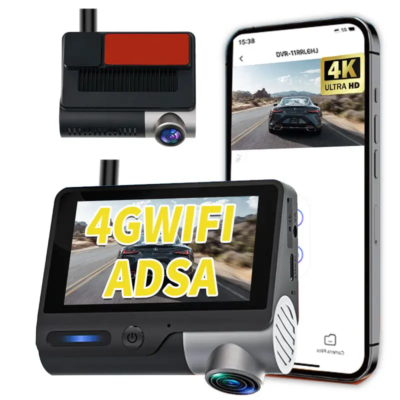 Carlover 3 Inch IPS Touch Screen Car Dashcam DVR 4G GPS WIFI 2CH FHD Recording Dash Cam Front and Back — view 1