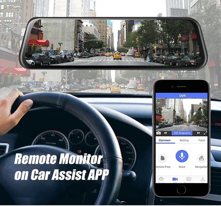 Shenzhen Manufacturer GPS Navigation 10 Inch 4G Dual Lens Car DVR Camera 1080P ADAS Dash Cam Android 2G+32GB IPS Screen Built-in — image 3