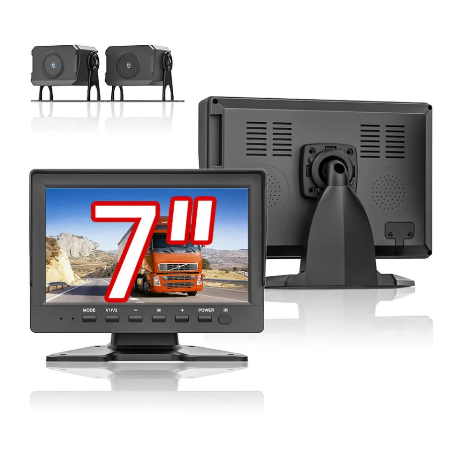 7 Inch IPS Dual Lens Dashboard Car Black Box 1080p Truck DVR Night Vision Video Recorder Dash Cam — view 1