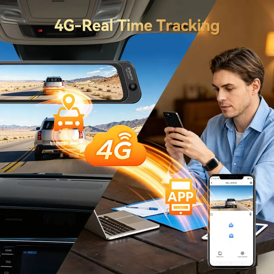 Carlove N11Pro 4G DashCam 3 Channel Dash Cam 2K+1080P+1080P Streaming Media Mirror Remote Live View Fleet Management Car DVR — image 4