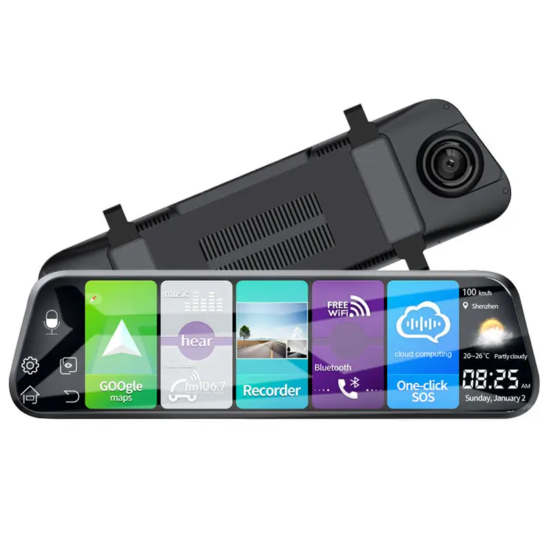 Android 8.1 System 10 Inch Touch Screen Dual Lens Video Recorder Rear View Mirror 4G WiFi Car Camera — view 1