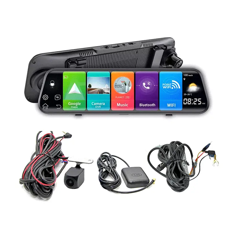 Android 8.1 System 10 Inch Touch Screen Dual Lens Video Recorder Rear View Mirror 4G WiFi Car Camera — view 3
